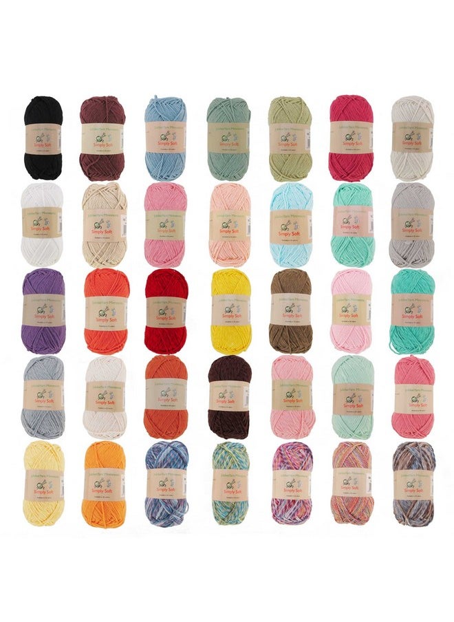 BambooMN Light Weight Simply Soft Yarn 100G 4 Skeins 50% Cotton 50% Polyester Yarn Assorted Color Surprise Package  - Image 1