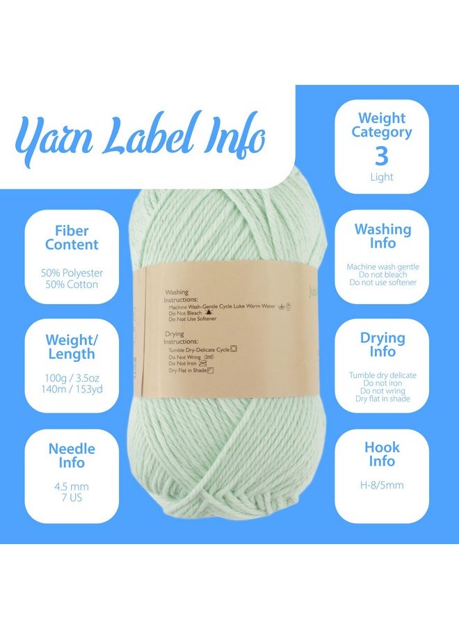 BambooMN Light Weight Simply Soft Yarn 100G 4 Skeins 50% Cotton 50% Polyester Yarn Assorted Color Surprise Package  - Image 3