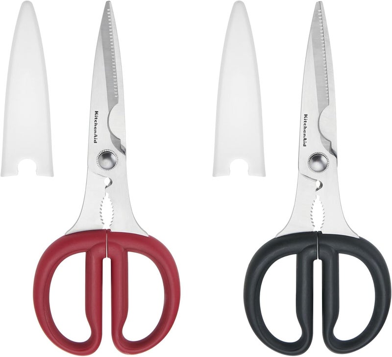 KitchenAid Multipurpose Shear Set Versatile Scissors with Nutcracker Bottle Opener Ergonomic Handles with Protective Blade Covers 2 Piece - Image 1