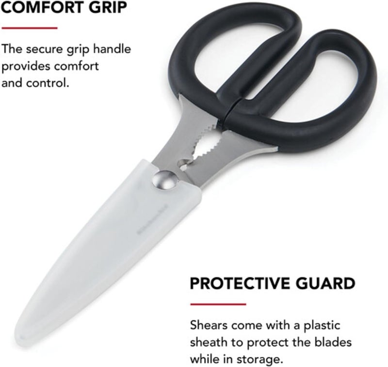 KitchenAid Multipurpose Shear Set Versatile Scissors with Nutcracker Bottle Opener Ergonomic Handles with Protective Blade Covers 2 Piece - Image 3