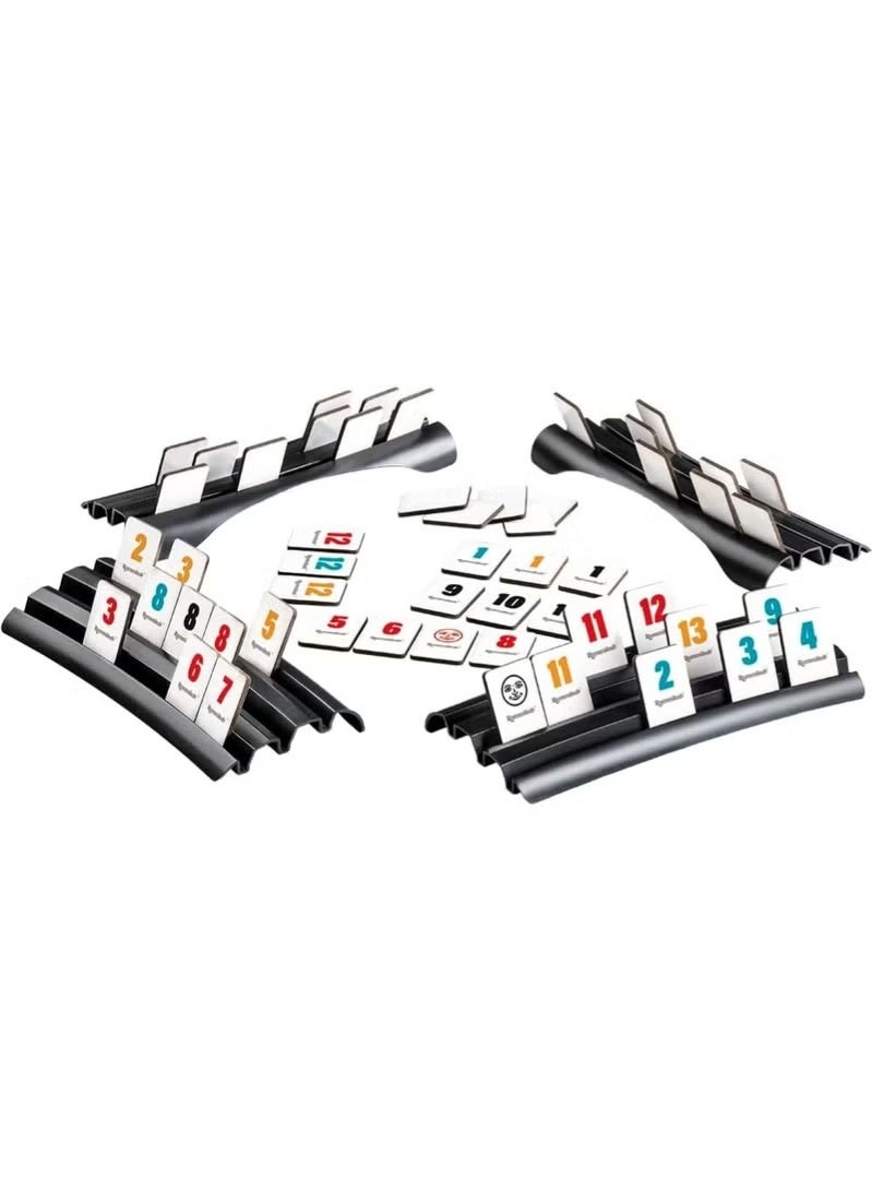 لعبة روميكوب الكلاسيكية الأصلية - لعبة لوحية استراتيجية عائلية مع قطع مرقمة - لعبة تعليمية STEM للأطفال والمراهقين والبالغين - من 2 إلى 4 لاعبين، أسلوب لعب سريع على غرار لعبة الرومي - تتضمن 106 قطع و4 رفوف و2 جوكر - لعبة مهارات التفكير المنطقي والتعرف على الأنماط والتخطيط - أفضل لعبة جماعية على الطاولة للأعمار من 7 سنوات فما فوق - Image 4