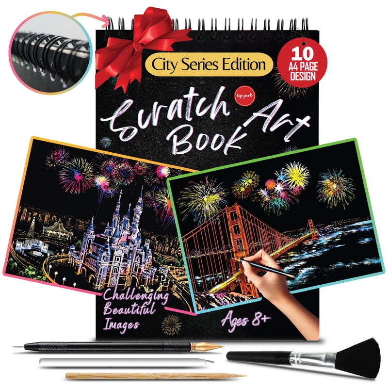 Scratch Art Book for Adults Colorful City Series Scratch Art Scratch Painting Foil Art for Adults Scratch and Sketch City Series Books Foil Engraving Scratch Art Adult City Series