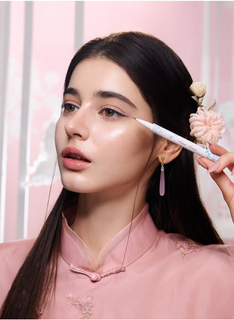 Flower Knows - Butterfly Cloud Collar Liquid Eyeliner Ultra-fine Tip Smuge-proof Formula Smooth Eyeliner Pen -Ink Black - Image 1