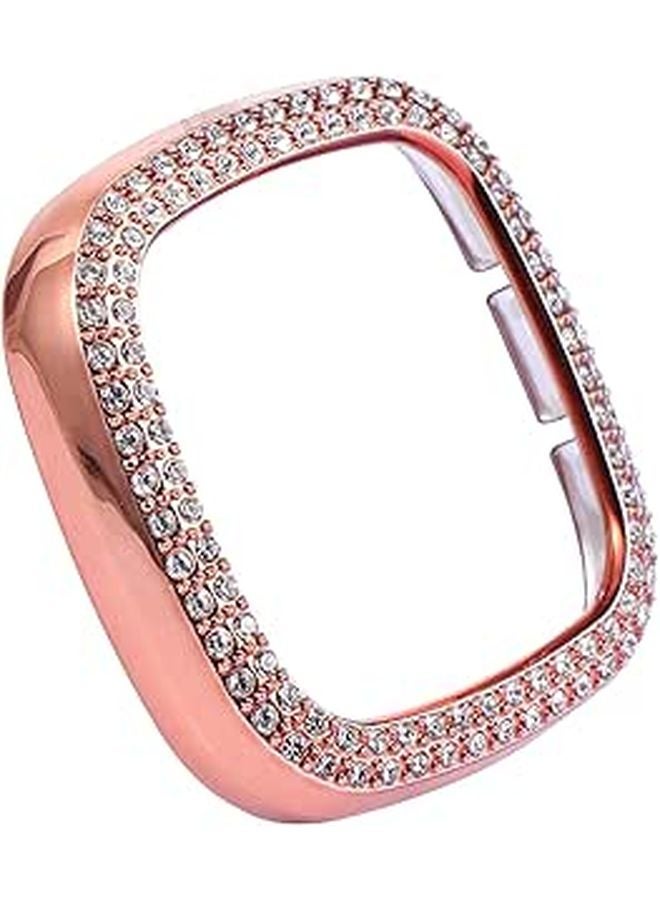 Rose Gold Rhinestone Protective Case Cover for Compatible Smartwatch Full Cover TPU Shell - Image 1