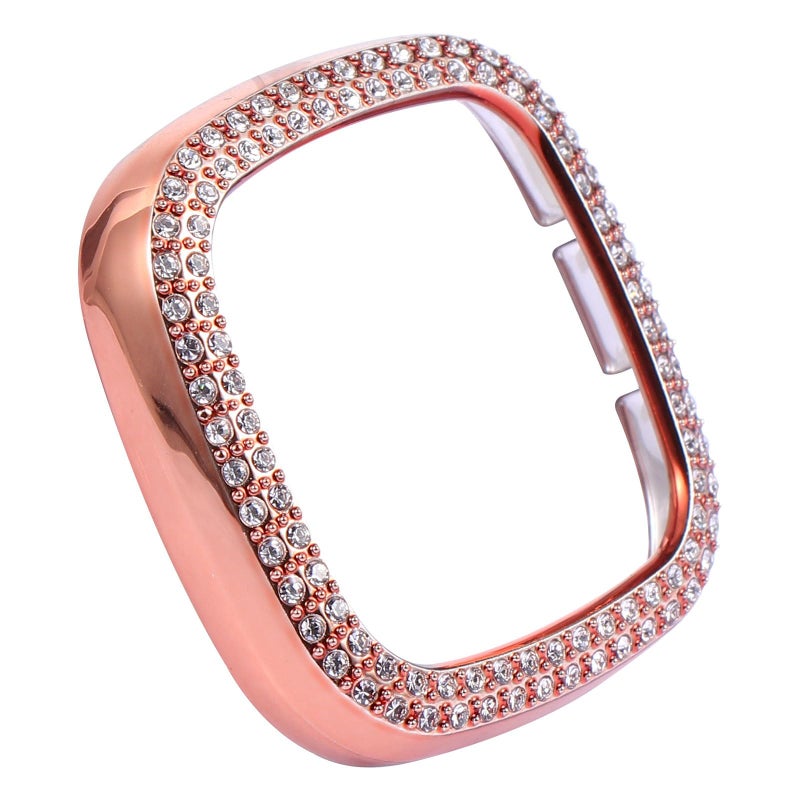 Rose Gold Rhinestone Protective Case Cover for Compatible Smartwatch Full Cover TPU Shell - Image 2