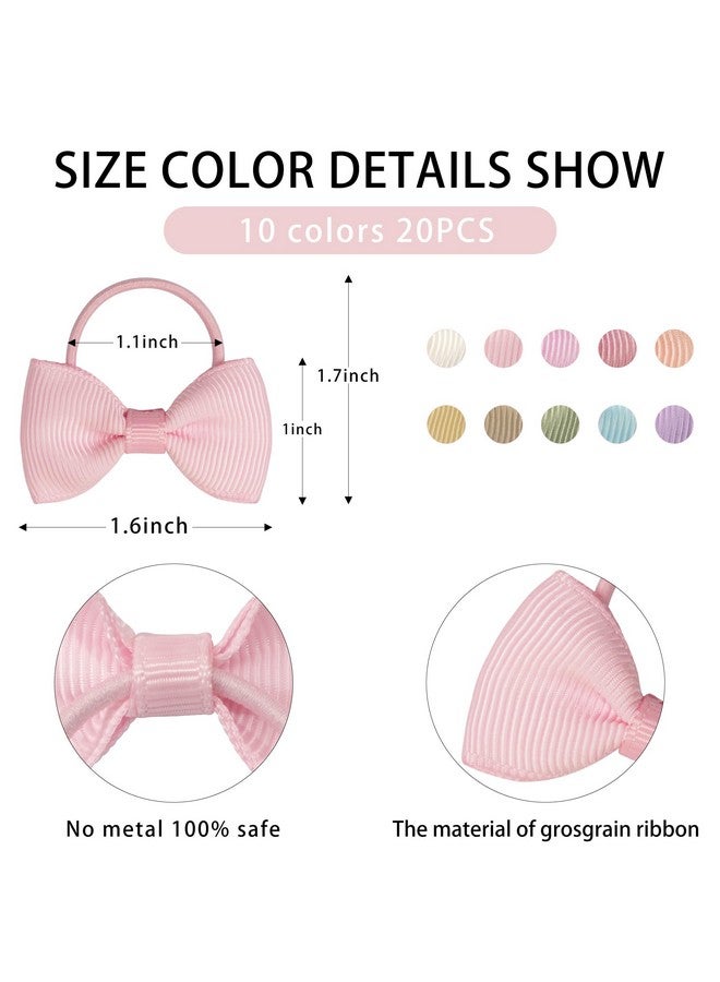 CÉLLOT Durable Hand-Sewn Tiny 2-inch Hair Bows with Rubber Bands - Ponytail Holders and Gifts for Baby Girls, Infants, Toddlers - Image 2