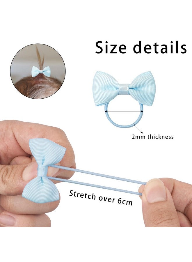CÉLLOT Durable Hand-Sewn Tiny 2-inch Hair Bows with Rubber Bands - Ponytail Holders and Gifts for Baby Girls, Infants, Toddlers - Image 3