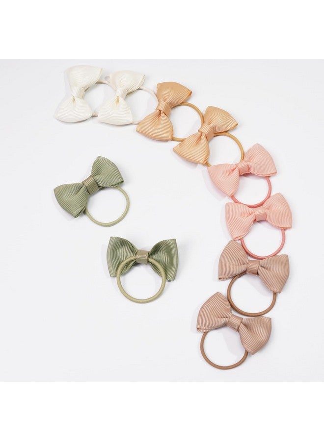 CÉLLOT Durable Hand-Sewn Tiny 2-inch Hair Bows with Rubber Bands - Ponytail Holders and Gifts for Baby Girls, Infants, Toddlers - Image 5