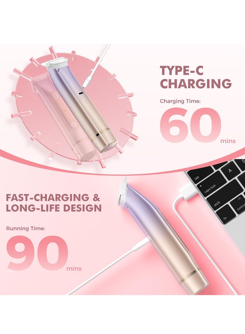 ماكينة إزالة الشعر الكهربائية للنساء، ماكينة حلاقة نسائية، ماكينة تشذيب البكيني، ماكينة حلاقة الوجه للسيدات، الجسم، الإبطين، الساقين، ماكينة حلاقة محمولة بدون ألم - Image 5