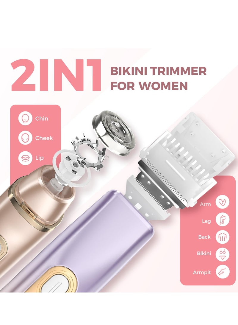 ماكينة إزالة الشعر الكهربائية للنساء، ماكينة حلاقة نسائية، ماكينة تشذيب البكيني، ماكينة حلاقة الوجه للسيدات، الجسم، الإبطين، الساقين، ماكينة حلاقة محمولة بدون ألم - Image 2