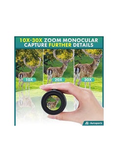 Generic 10-30x40 Zoom Monocular for Adults, Monocular Telescope High Power with Bak4 Prism, Compact Monoculars for Bird Watching Traveling Hunting Camping  - Image 3
