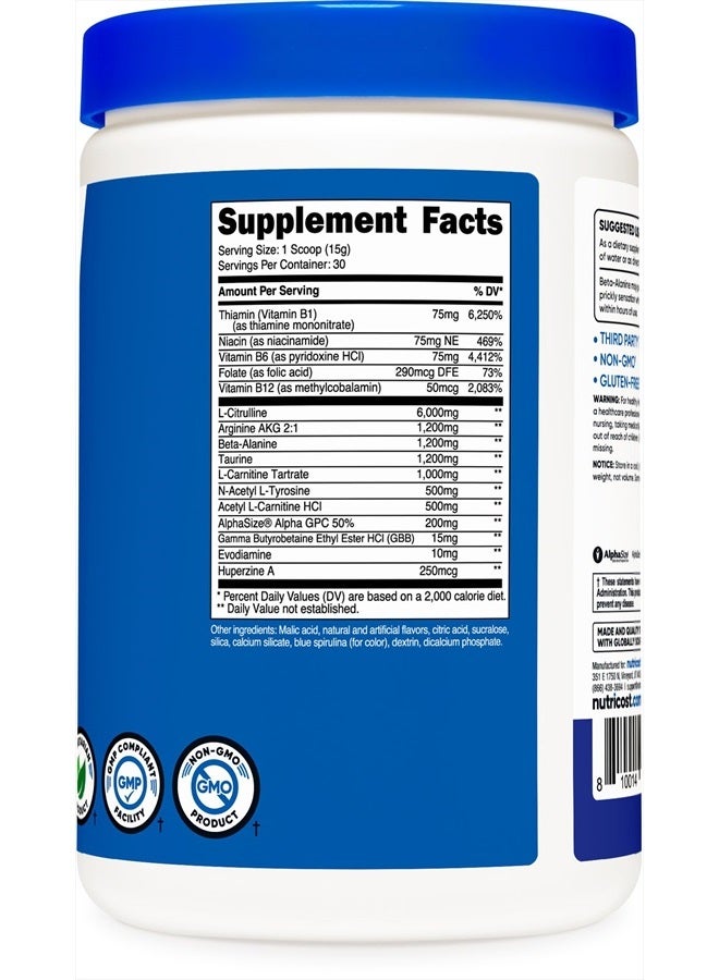 Nutricost Stim-Free Pre-Workout, 30 Servings (Blue Raspberry) - Caffeine Free, Stimulant Free, Non-GMO, Gluten Free - Image 5