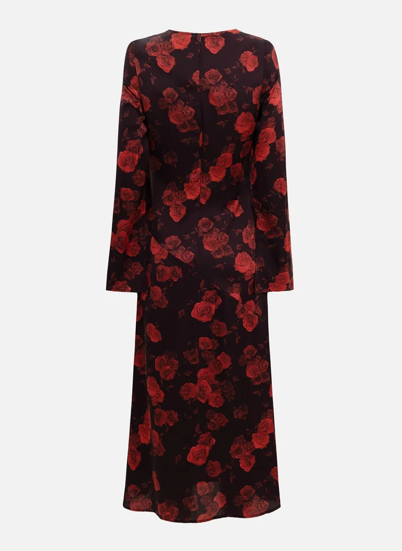 Lichi Midi dress in lightweight fabric with floral print