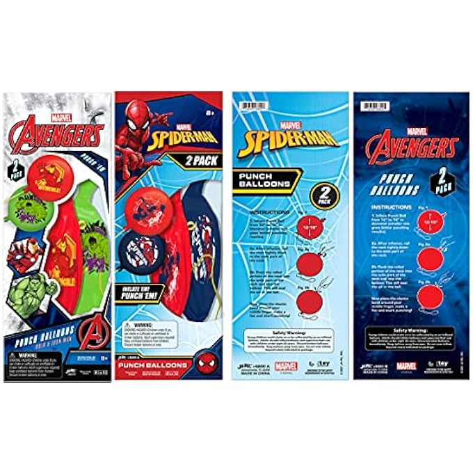 Ja-Ru Marvel Avengers & Spiderman Punch Balloons for Kids (24 Pack, 48 Punching Balloons) Big Bouncy Inflatable Toys Birthday Decorations & Goodie Bags Stuffers for Kids. 6800-24 - Image 3