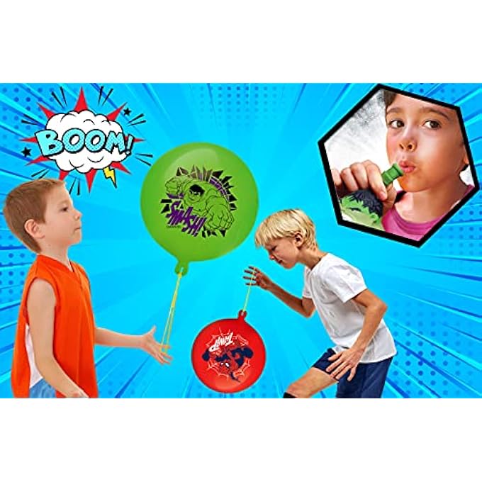 Ja-Ru Marvel Avengers & Spiderman Punch Balloons for Kids (24 Pack, 48 Punching Balloons) Big Bouncy Inflatable Toys Birthday Decorations & Goodie Bags Stuffers for Kids. 6800-24 - Image 5