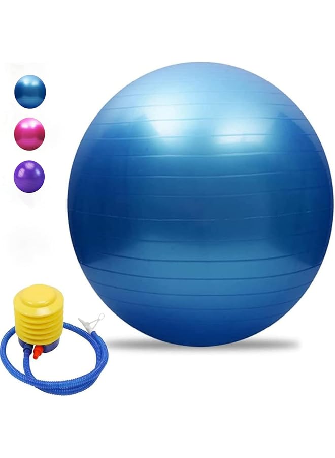 PROMASS Exercise Ball Anti-Burst, Yoga Ball Anti-Slip With Quick Air Pump, Gym Ball Thickened For Yoga, Pilates, Birthing,Fitness (Blue/65Cm)  - Image 1