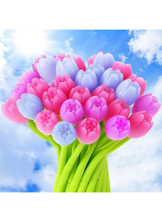 SANNIX SANNIX Color Changing Tulip Flower Pens, 50 Pcs Novely Fun Tulip Gel Ink Pen Bulk for Birthday Party Favors Gift School Classroom Office Stationery Store Bags Filler - Image 1