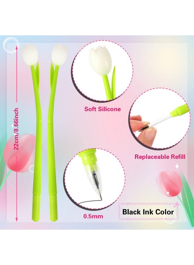 SANNIX SANNIX Color Changing Tulip Flower Pens, 50 Pcs Novely Fun Tulip Gel Ink Pen Bulk for Birthday Party Favors Gift School Classroom Office Stationery Store Bags Filler - Image 2