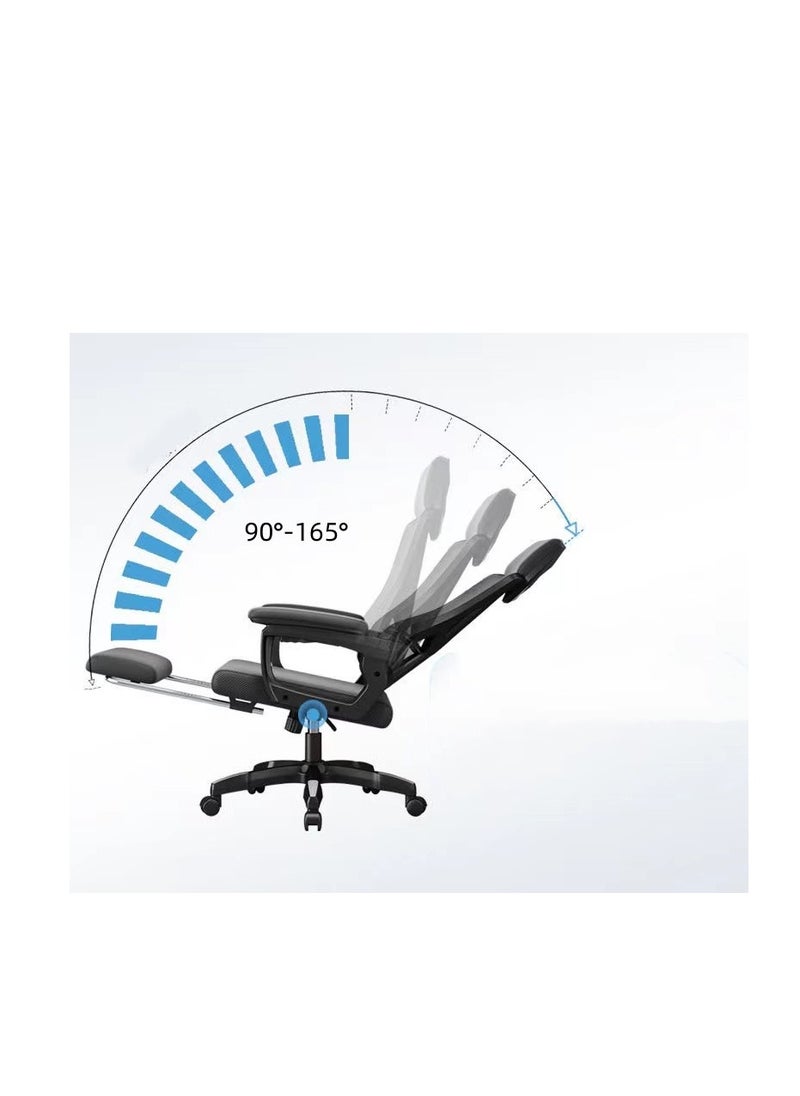 CityRiya-Long - Office Computer Desk Chair, Ergonomic High-Back Mesh Rolling Work Swivel Chairs with Wheels, Comfortable Lumbar Support, Comfy Arms for Home, Bedroom, Study, Student, （z1-white） - Image 1