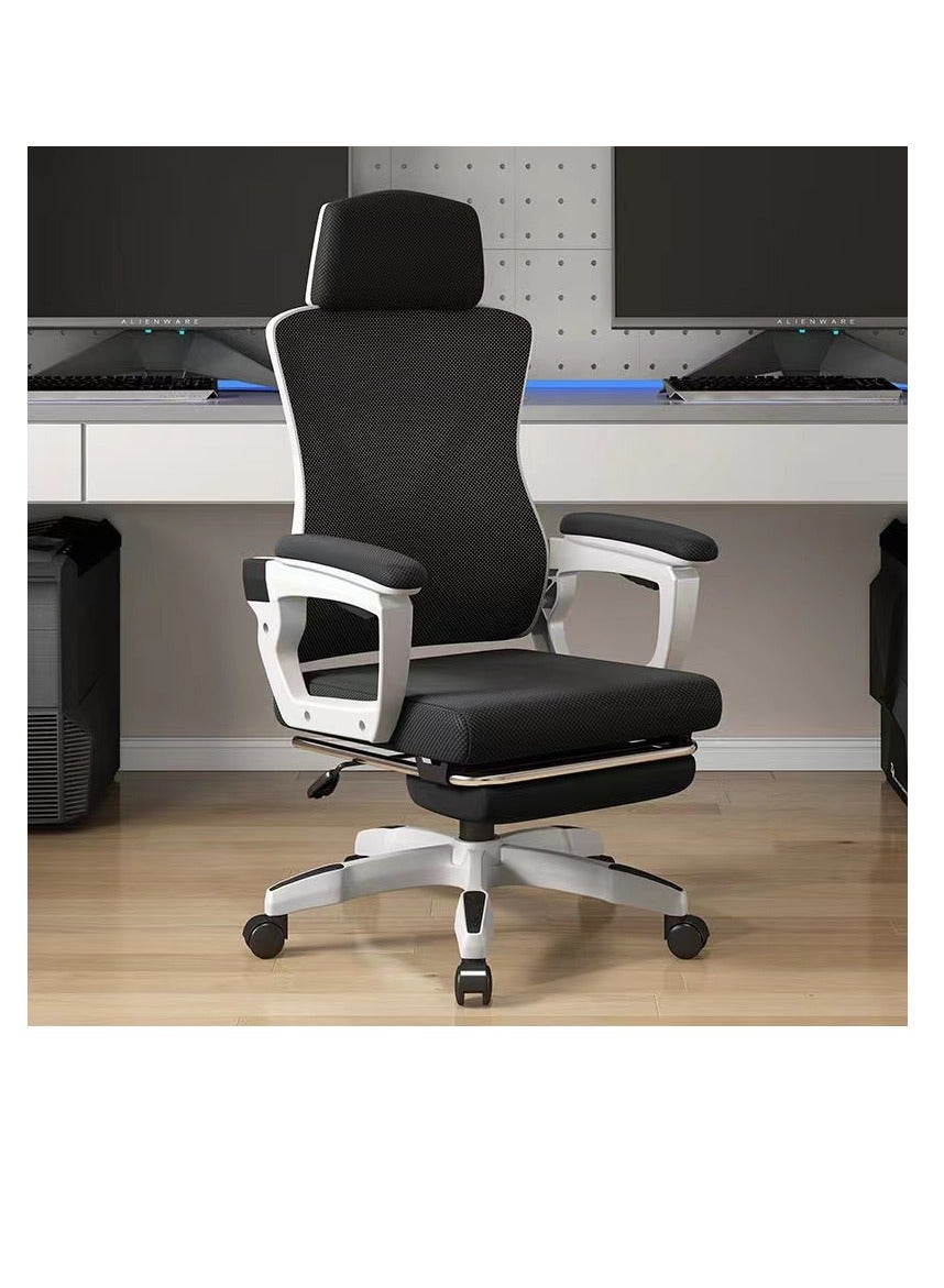 Office Computer Desk Chair, Ergonomic High-Back Mesh Rolling Work Swivel Chairs with Wheels, Comfortable Lumbar Support, Comfy Arms for Home, Bedroom, Study, Student, (z1-white)