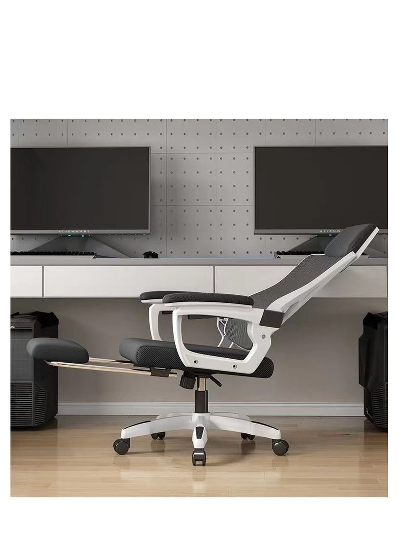CityRiya-Long - Office Computer Desk Chair, Ergonomic High-Back Mesh Rolling Work Swivel Chairs with Wheels, Comfortable Lumbar Support, Comfy Arms for Home, Bedroom, Study, Student, （z1-white） - Image 1