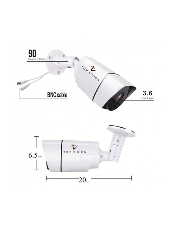 تومفيجن مجموعة كاميرا مراقبة بتصميم على شكل رصاصة ودقة كاملة الوضوح تدعم الرؤية الليلية بالأشعة تحت الحمراء من 8 قطع - Image 4