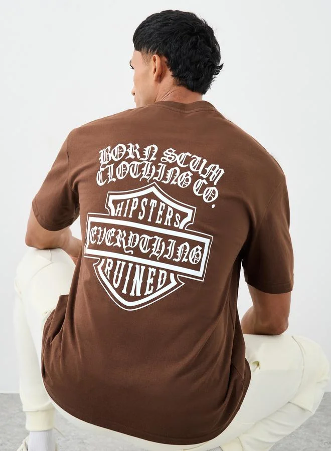 Styli Styli Back Graphic Print Oversized T-Shirt