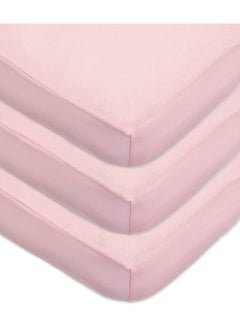 American Baby Company American Baby Company 3 Pack 100% Cotton Jersey Knit Fitted Crib Sheet for Standard Crib and Toddler Mattresses, Pink, for Girls  - Image 1