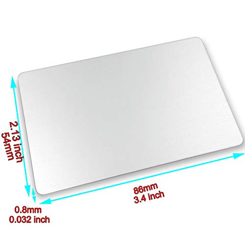 ebamaz Metal Business Cards Anodized Aluminum Plaque Plate 86X54X0.8mm (Silver,Blank,10PCS) - Image 2