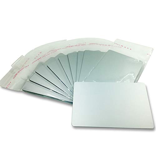 ebamaz Metal Business Cards Anodized Aluminum Plaque Plate 86X54X0.8mm (Silver,Blank,10PCS) - Image 1