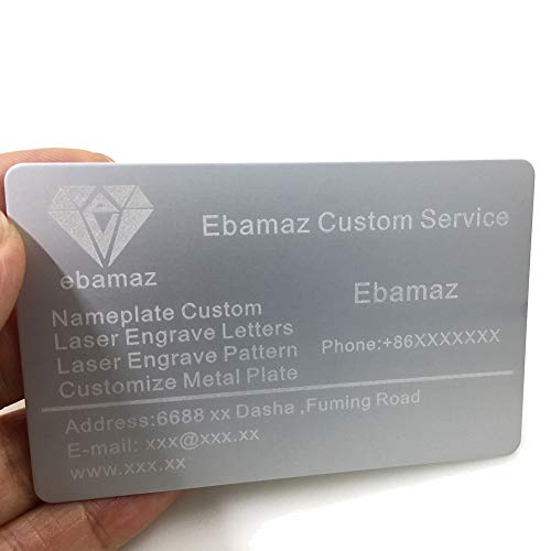 ebamaz Metal Business Cards Anodized Aluminum Plaque Plate 86X54X0.8mm (Silver,Blank,10PCS) - Image 5