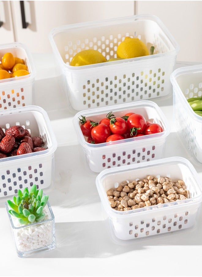 DUNISO 3 Pieces of Sealed food storage containers with lids, scallion fresh keeping boxes, refrigerator fresh keeping containers, food storage containers, with drain baskets, suitable for the storage of milk powder, snacks, Rice noodles, fruits, and complementary foods ﻿  - Image 5