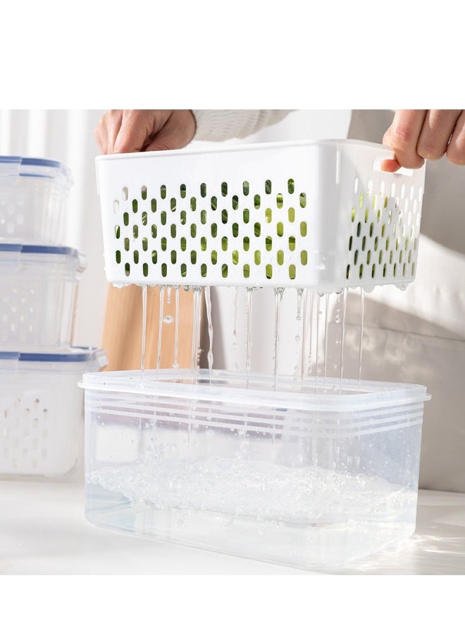 DUNISO 3 Pieces of Sealed food storage containers with lids, scallion fresh keeping boxes, refrigerator fresh keeping containers, food storage containers, with drain baskets, suitable for the storage of milk powder, snacks, Rice noodles, fruits, and complementary foods ﻿  - Image 4