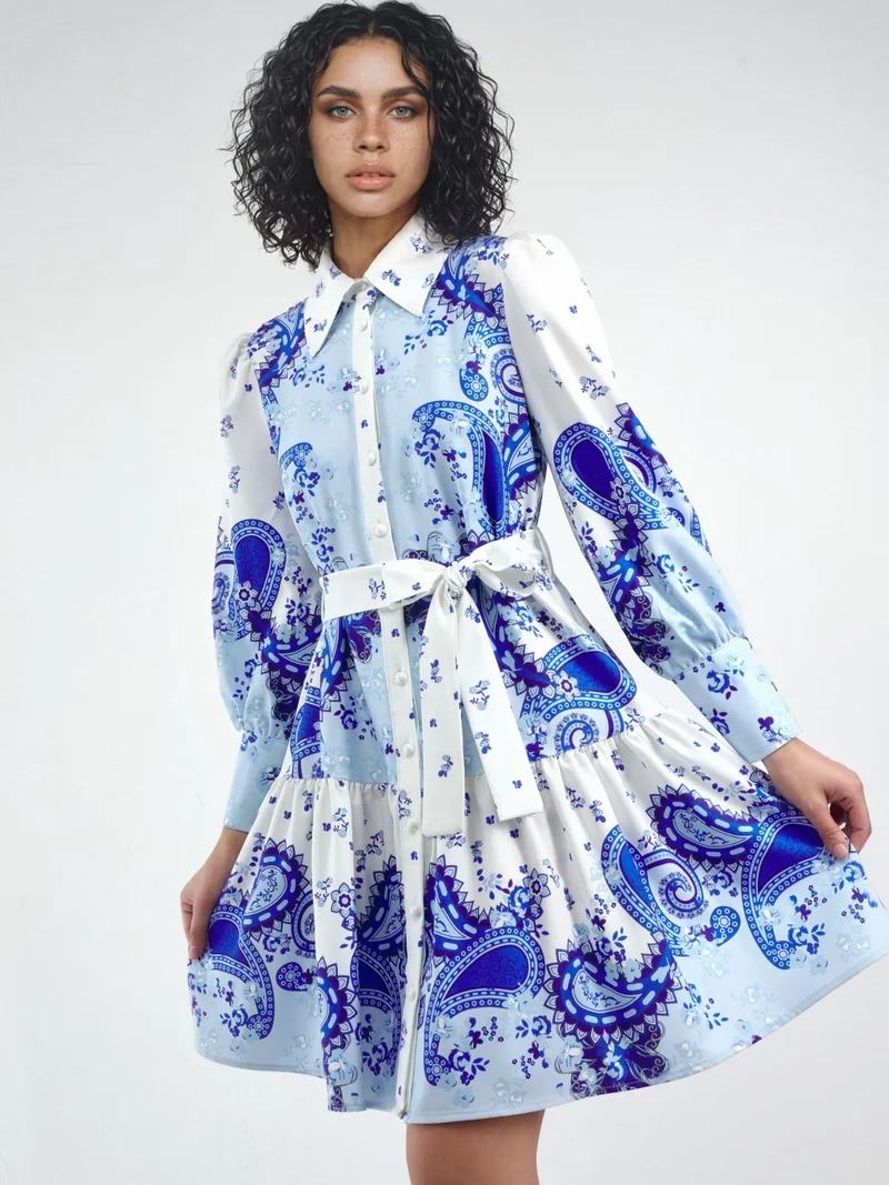 جينيفر Patterned A-Line Mini Dress