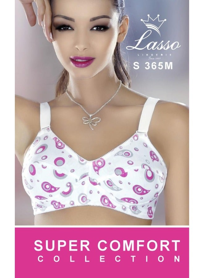 Lasso Pack of 2 Comfort Non Padded Printed Cotton Bra for Women  - Image 5