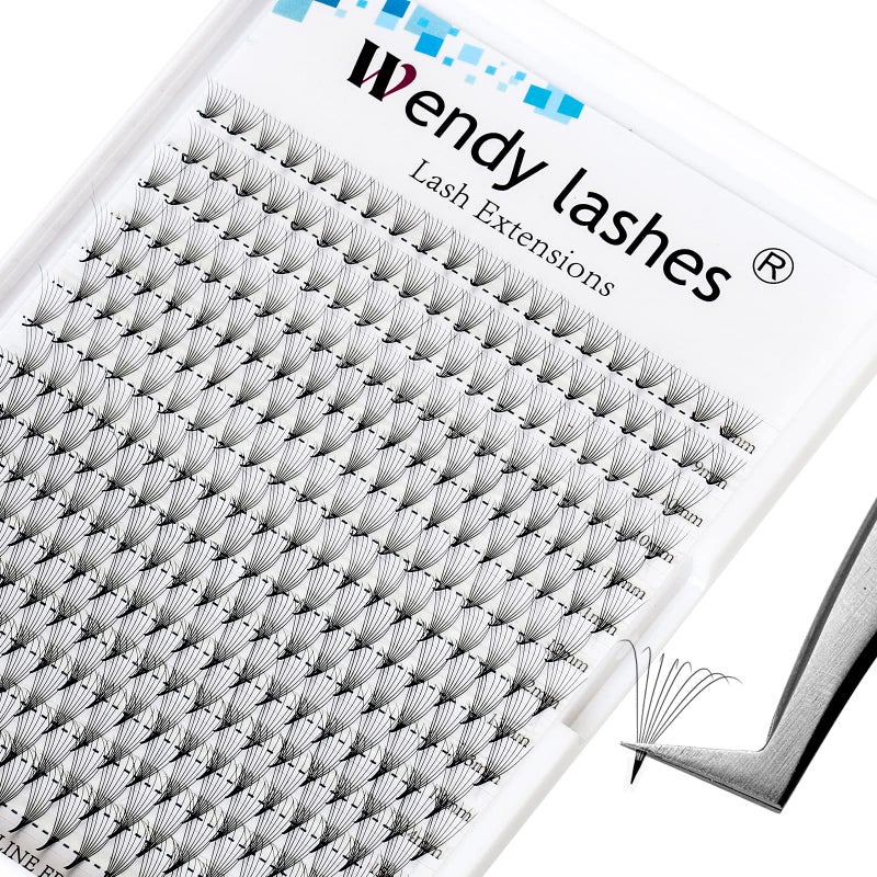 Volume Eyelash Extensions Premade Fans 5D6D8D10D CD Curl 16 Rows 916mm Mixed Ponited Base Preamde Lash Fans Volume Lash Extensions Supplies 8D007D 916mm Mixed Tray