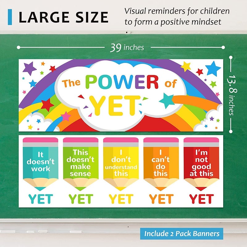 اب تو ديت  عدد 2 بوستر للمدارس بة عبارات تحفيزية  لديكورات الفصول الدراسية، بوسترات للمعلمين بعبارات تعليمية ايجابية تنموية ملهمة للطلاب - من قطعتين، - Image 2