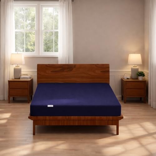 MY ARMOR Premium Ultra Soft Cotton Feel Mattress Protector Queen Size 72" x 48" Double Bed Protector | 100% Waterproof, Breathable, 2 Layer Protection | Washable | Elastic Skirting - Navy Blue - Image 2