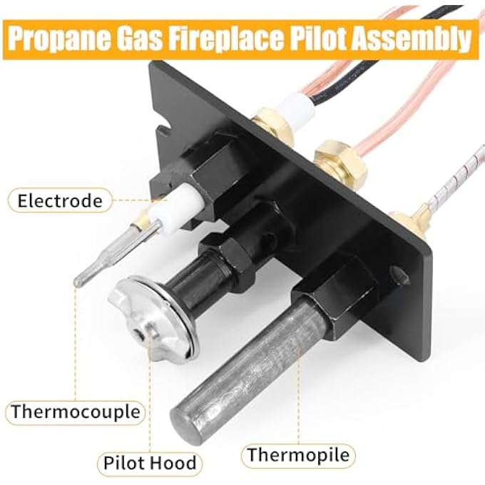 PROPANE NATURAL GAS PILOT ASSEMBLY 10002265 10002264 3- WAY COMPATIBLE WITH HHT MAJESTIC TEMCO VERMONT CASTINGS DUTCHWEST FIREPLACE & STOVES WITH A FREE NATURAL GAS NOZZLE - Image 3