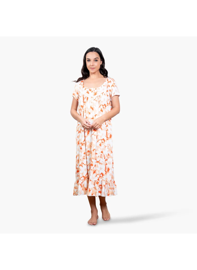 Aadaraya Floral Print Night Gown