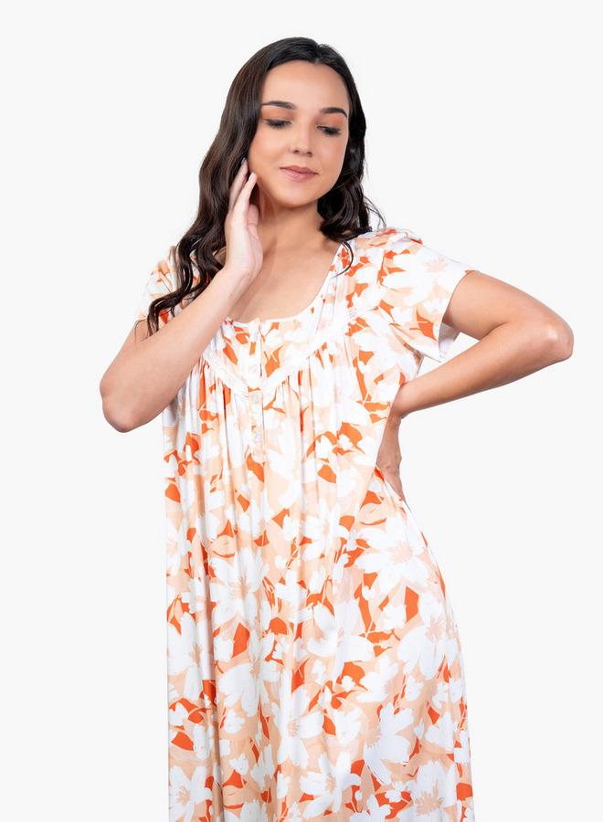 Aadaraya Floral Print Night Gown - Image 3