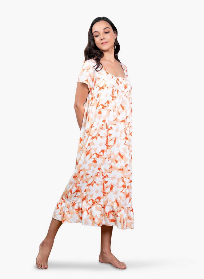 Aadaraya Floral Print Night Gown - Image 2