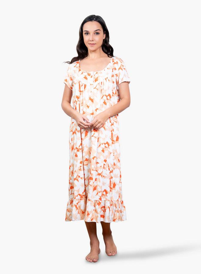 Aadaraya Floral Print Night Gown - Image 1