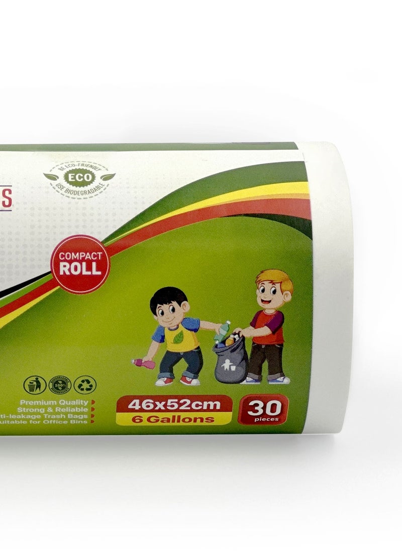 Tru Garbage Bags Compact Roll White 46x52cm 6Gallon (30pc x 3Rolls) 90bags  - Image 3