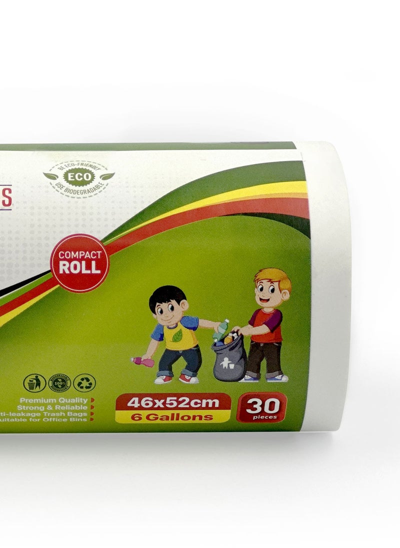 Garbage Bags Compact Roll White 46x52cm 6Gallon (30pc x 3Rolls) 90bags - pzsku/Z13C0FAD545147F40BC4BZ/45/_/1718641159/a1a3c3ee-910a-4138-be7b-bdd1a0231f30