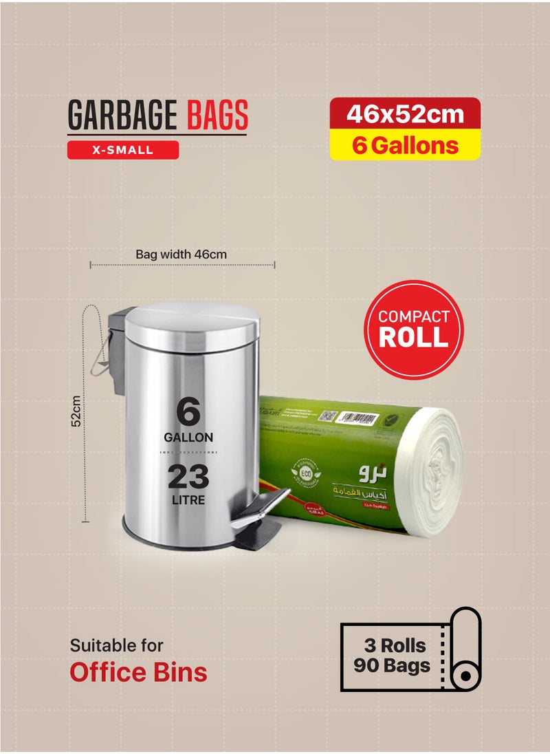 Garbage Bags Compact Roll White 46x52cm 6Gallon (30pc x 3Rolls) 90bags - pzsku/Z13C0FAD545147F40BC4BZ/45/_/1718641160/53790086-b2fe-4450-bbd7-ba128b315a17
