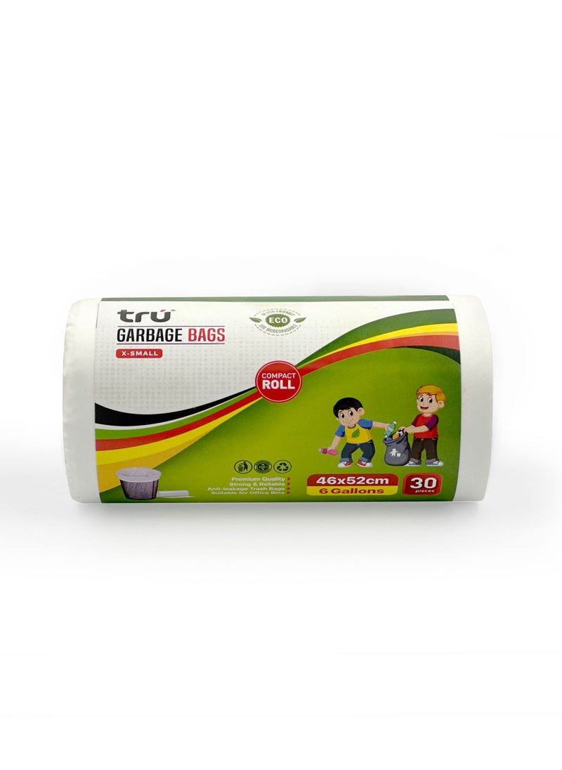 Garbage Bags Compact Roll White 46x52cm 6Gallon (30pc x 3Rolls) 90bags - pzsku/Z13C0FAD545147F40BC4BZ/45/_/1718641160/e75a500b-5acc-4df3-9dc2-7bece55b41ca