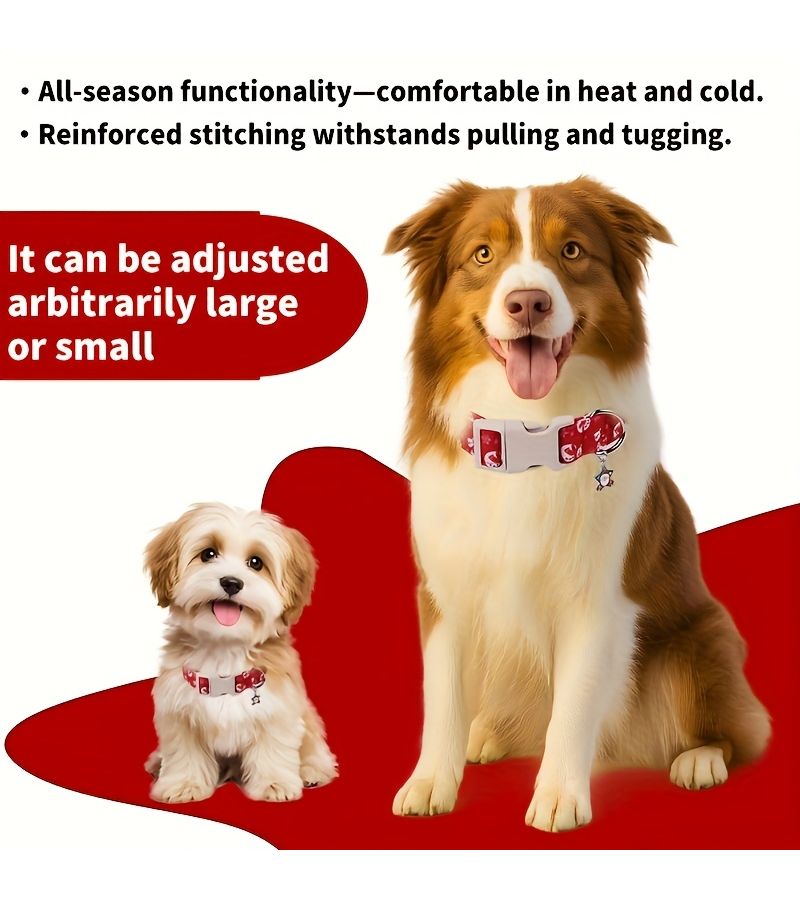 Red Snowman Dog Collar Adjustable Small Pet Cat Collar Christmas Party Atmosphere - Image 5