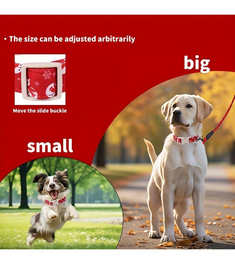 Red Snowman Dog Collar Adjustable Small Pet Cat Collar Christmas Party Atmosphere - Image 4