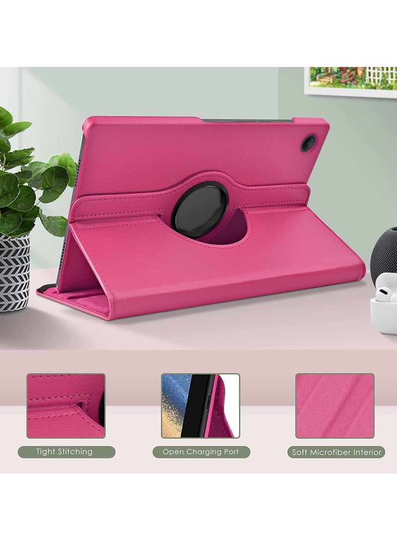 Case Compatible with Galaxy Tab A8 10.5" Case (SM-X200/X205/X207), Galaxy Tab A8 Case 10.5 inch,Auto Sleep/Wake 360° Rotating Stand Folio Leather Case for Tab A8 2022 (Rose Red) - Image 1